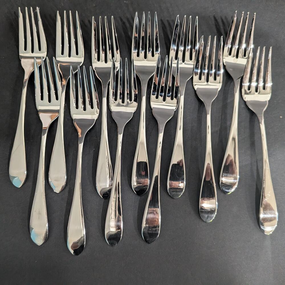 Gorham Meredith Pastry Forks 12 Stainless Steel 18/8 Dessert Pie Silverware